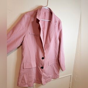 SHEIN Dusty Pink Single-Breasted Blazer